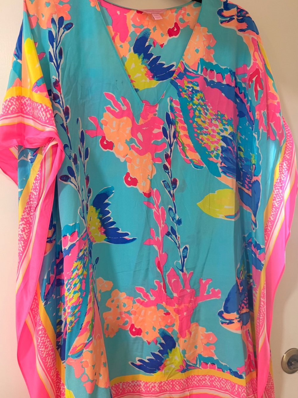 Lilly Pulitzer Liindamarie Caftan in Shorely Blue Sandstorm - Picture 4 of 5